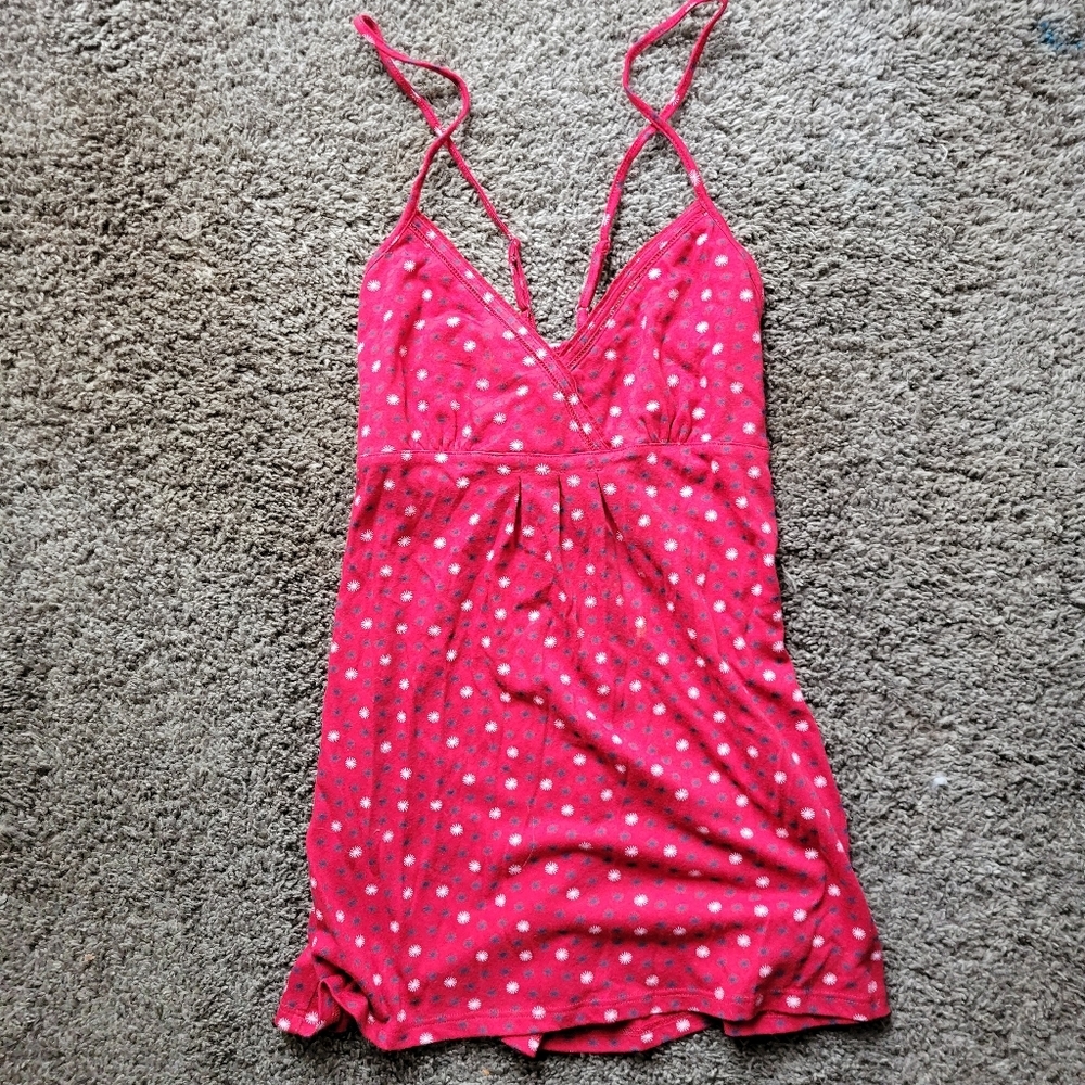 Red White Blue Spaghetti Strap Babydoll Top. Y2K American Eagle. Woman's Medium